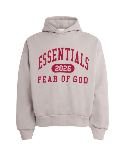 Fear Of God Gray Varsity Logo Hoodie for men