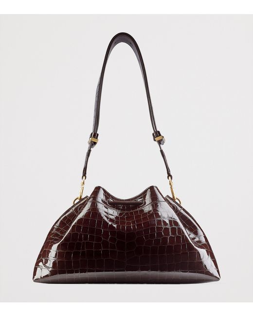 Jimmy Choo Brown Medium Cinch Leather Shoulder Bag