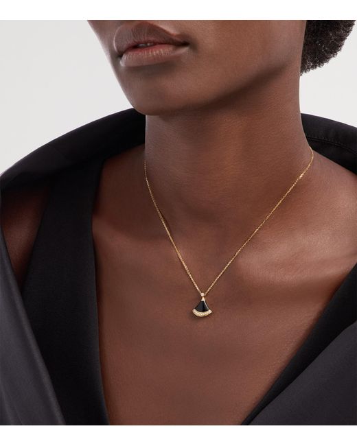 BVLGARI Metallic Divas' Dream 18Ct- Onyx And 0.10Ct Brilliant-Cut Diamond Necklace