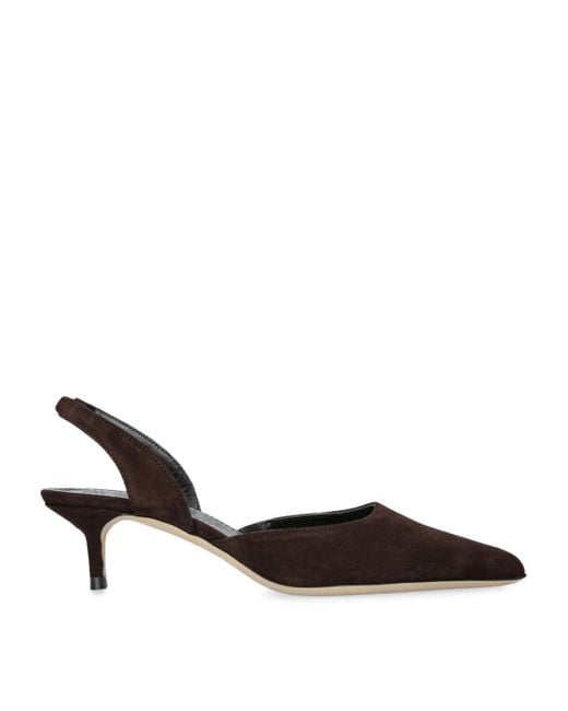 Staud Brown Suede Sebastian Slingback Heels 55