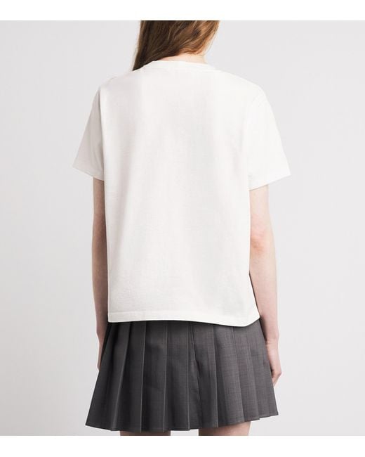 Maje White Cotton Embroidered Logo T-Shirt