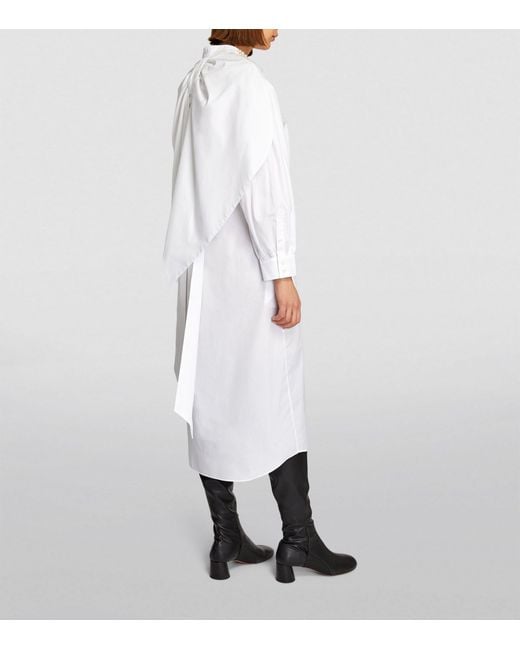 Simone Rocha White Embellished Midi Shirt Dress