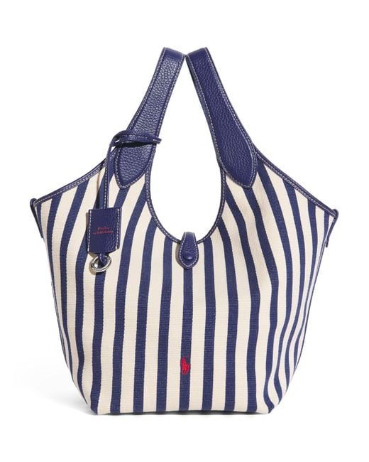 Polo Ralph Lauren Blue Medium Stripe Polo Play Tote Bag