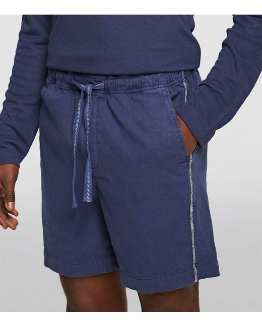 Orlebar Brown Blue Linen Ambrose Shorts for men