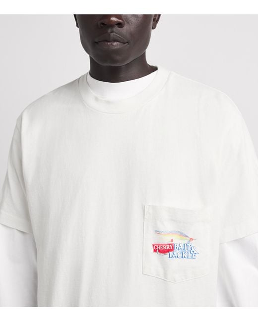 CHERRY LA White Cotton Boxy Marlin T-Shirt for men