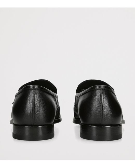 Officine Creative Black Leather Solitude Penny Loafers