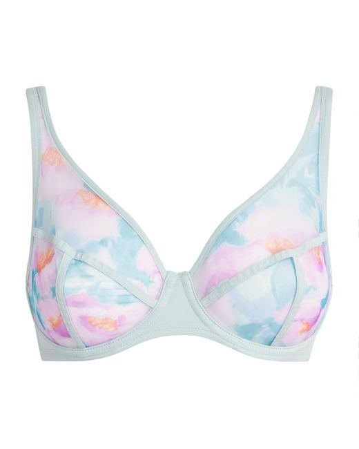 Maison Lejaby Blue Floral Print Nufit Garden Underwired Bra