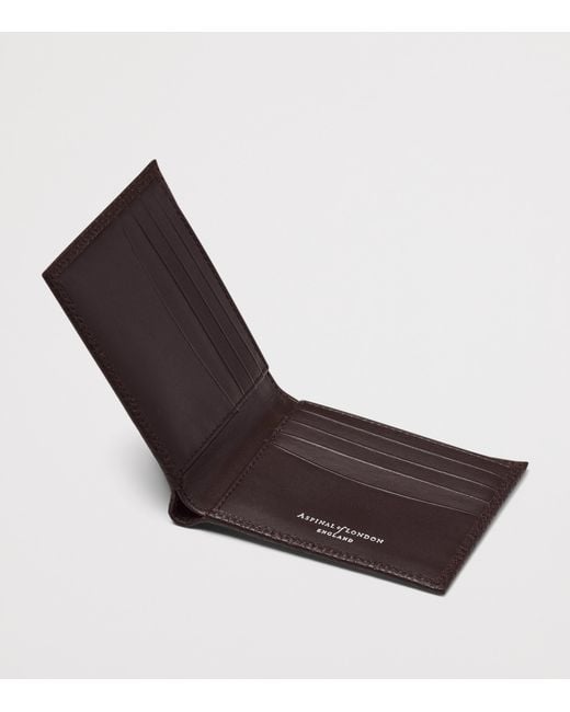 Aspinal Brown Leather Bifold Wallet for men