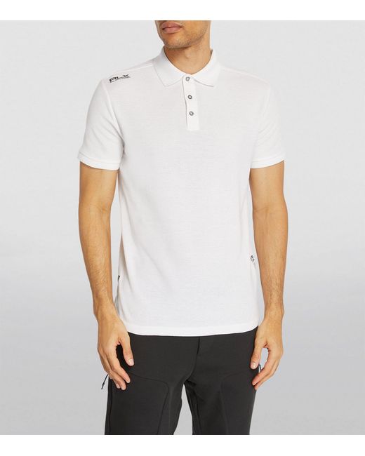 RLX Ralph Lauren White Logo Print Polo Shirt for men