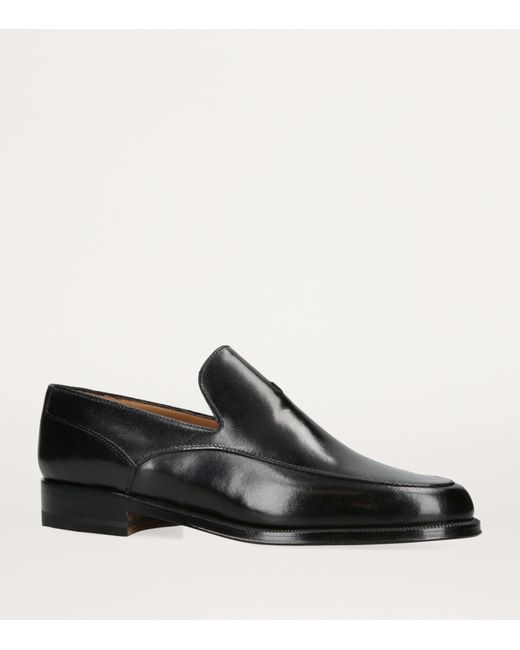 The Row Black Calf Leather Enzo Loafers 25