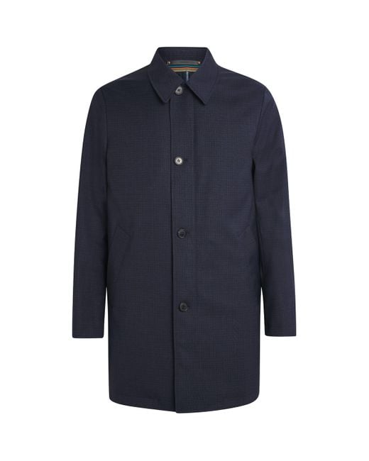 Paul Smith Blue Wool Mac With Gilet for men
