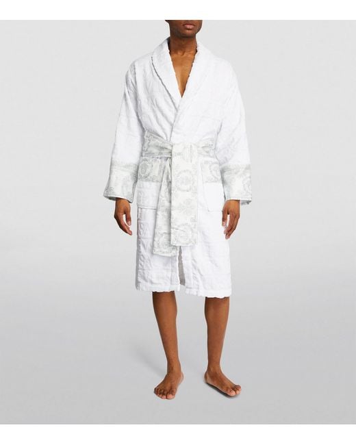 Versace White Baroque Bath Robe for men