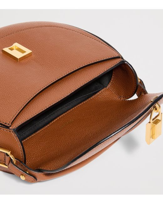 DeMellier London Brown Small Leather Siena Saddle Bag