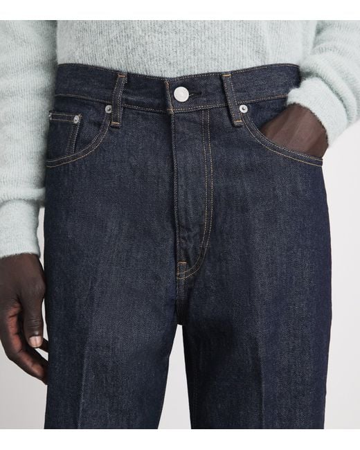 Auralee Blue Hard Twist Straight Jeans for men