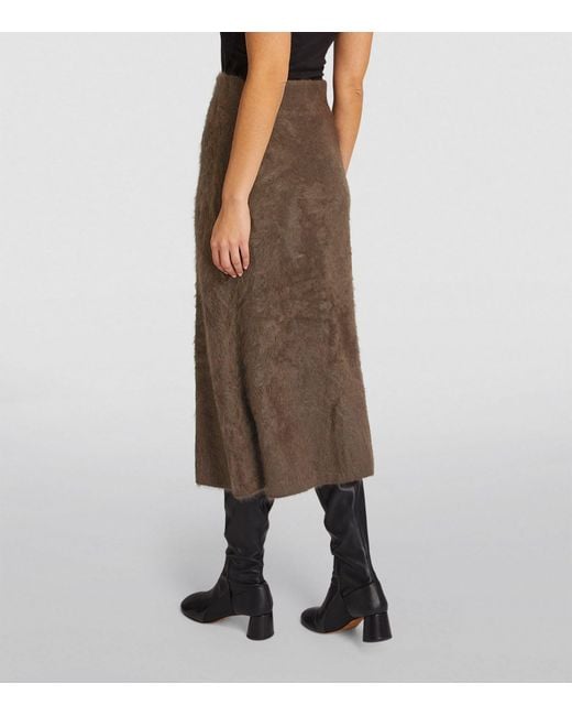 Lisa Yang Brown Cashmere Asta Midi Skirt