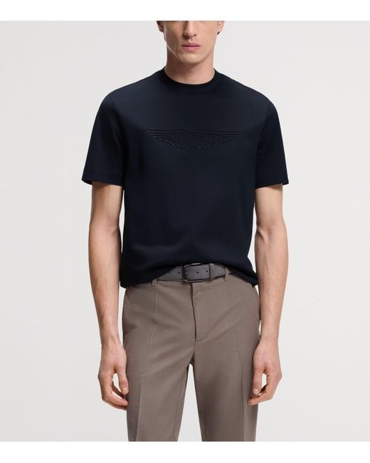 Boss Blue X Aston Martin Embroidered T-Shirt for men