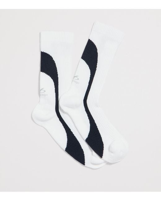 Balenciaga Blue Wave Print Socks for men