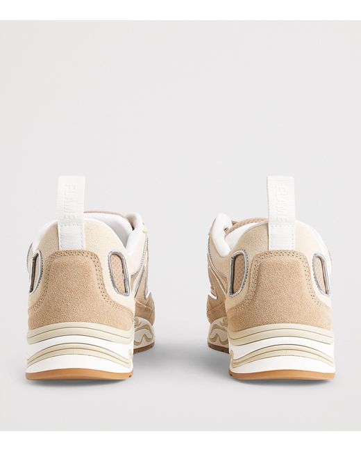 Sandro Natural Suede-Trim Flame Sneakers