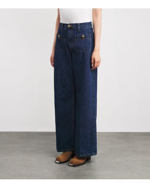 Sandro Blue Wide-Leg Jeans
