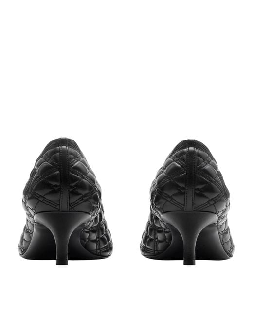 Burberry Black Quilted Leather Baby Pumps 45