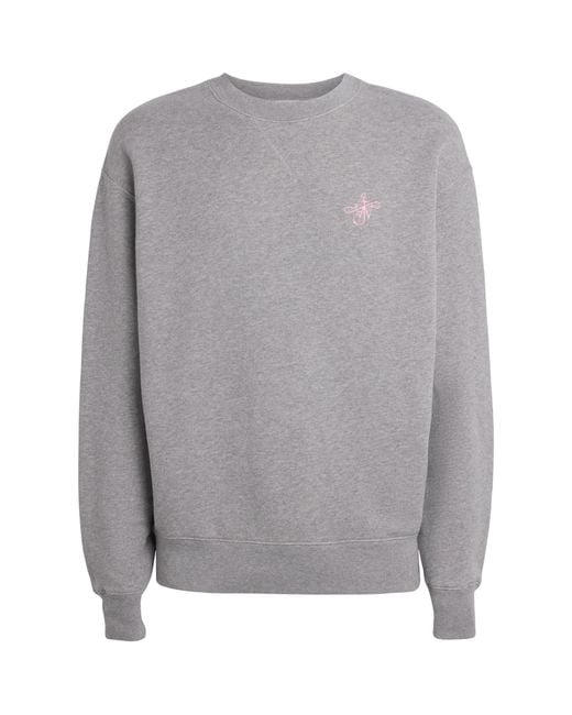 J.W. Anderson Gray Cotton Ribbon Anchor Sweatshirt for men
