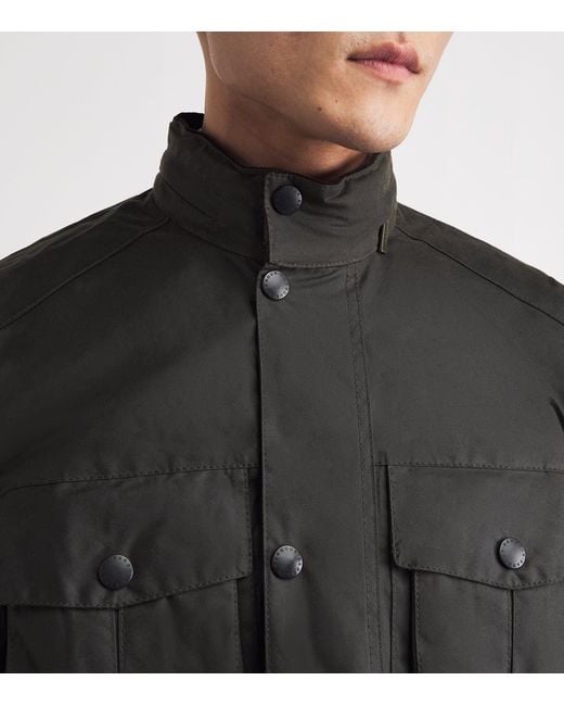 Barbour Green Hooded Wax Jacket for men