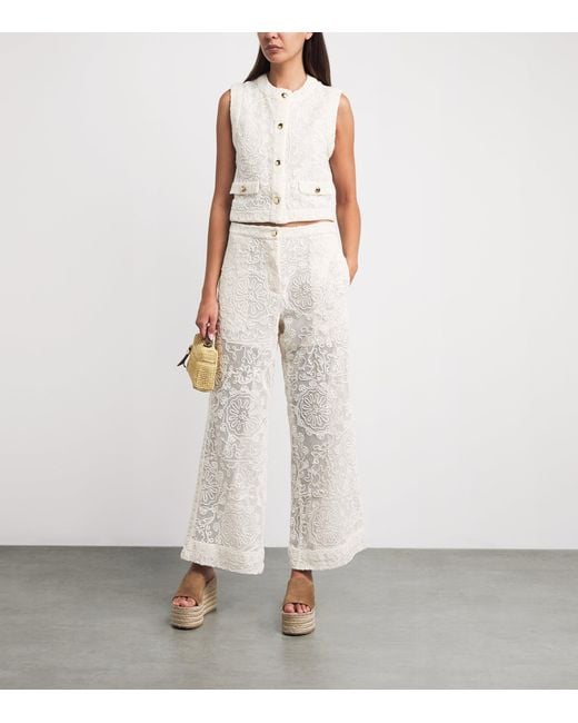 Maje White Guipure Lace Waistcoat