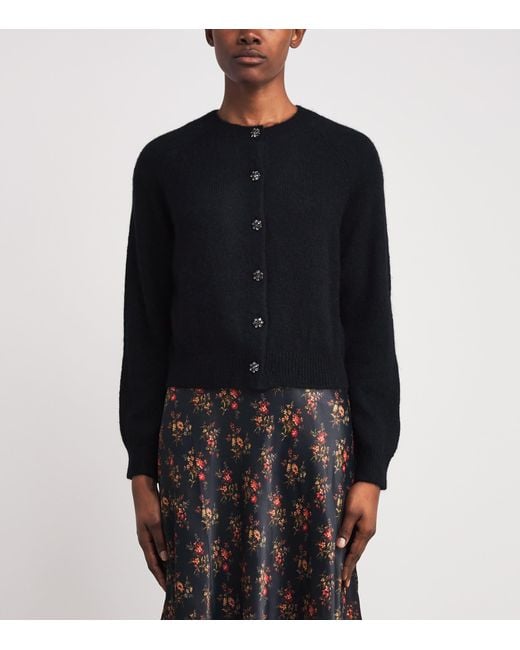 Doen Black Crystal-Button Petra Cardigan