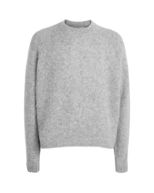 About Blank Gray Alpaca-Blend Crew-Neck Sweater for men