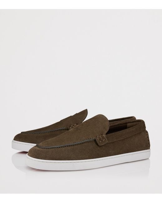 Christian Louboutin Brown Neoclboat Suede Boat Shoes for men