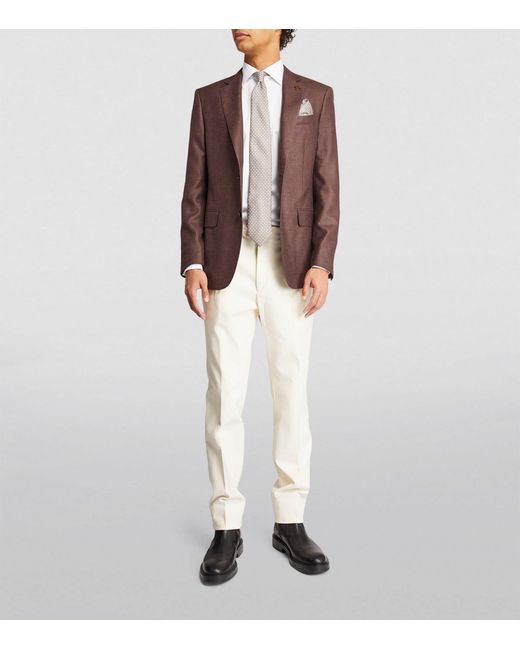 Canali White Cotton Textured Shirt for men