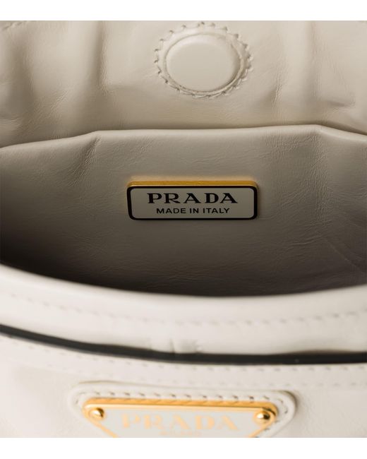 Prada Natural Mini Leather Bonnie Shoulder Bag