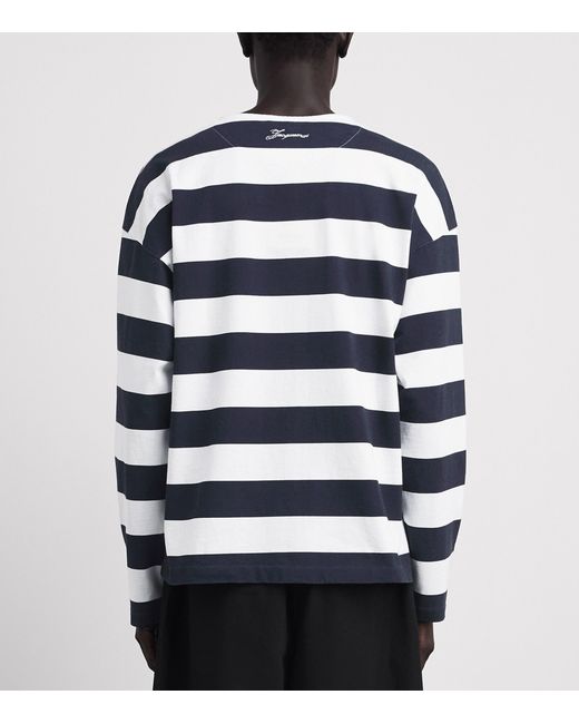 Jacquemus Blue Cotton Sailor Henley T-Shirt for men