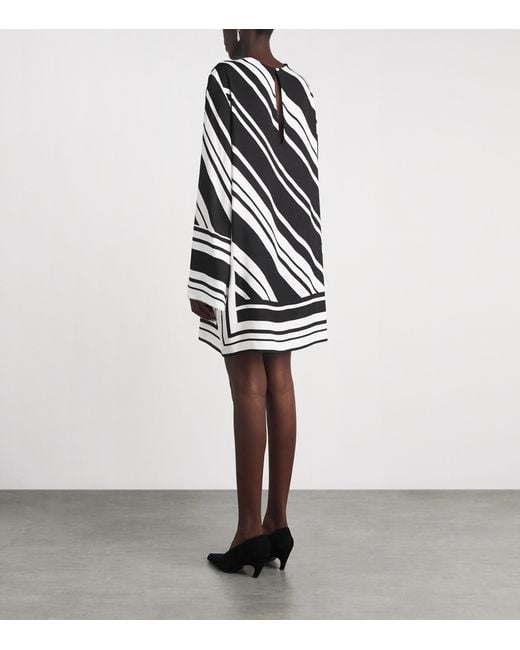 Brandon Maxwell Black Stripe Leni Mini Dress