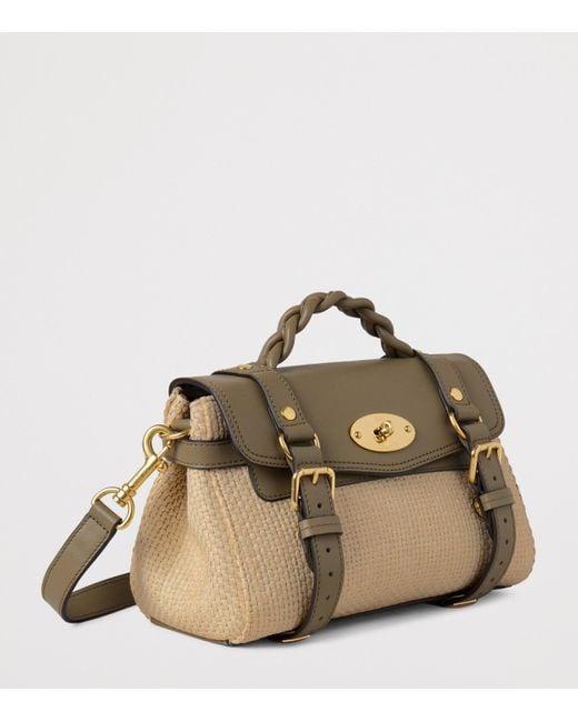 Mulberry Metallic Mini Raffia And Leather Alexa Satchel