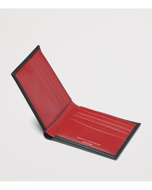 Aspinal Black Leather Bifold Wallet for men