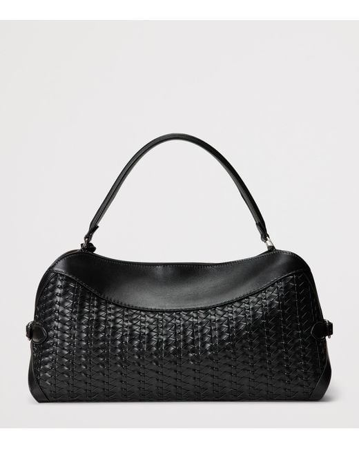 Ralph Lauren Black Leather Braided The Ralph Shoulder Bag