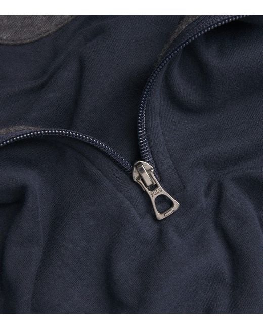 Polo Ralph Lauren Blue Cotton Quarter-Zip Sweatshirt for men