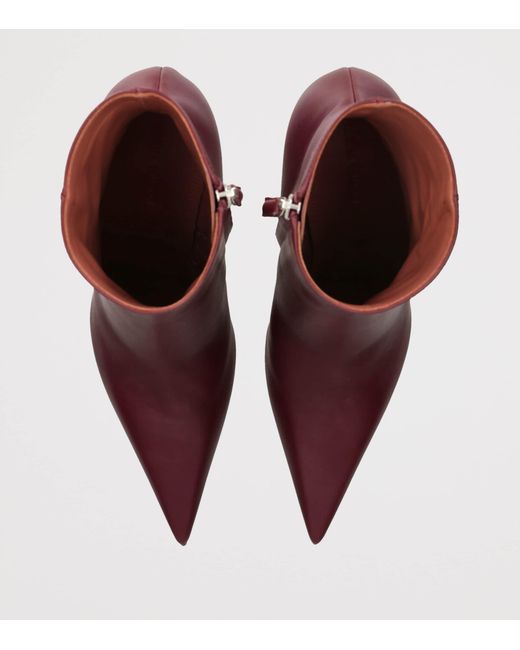 AMINA MUADDI Purple Leather Barbara Ankle Boots 90
