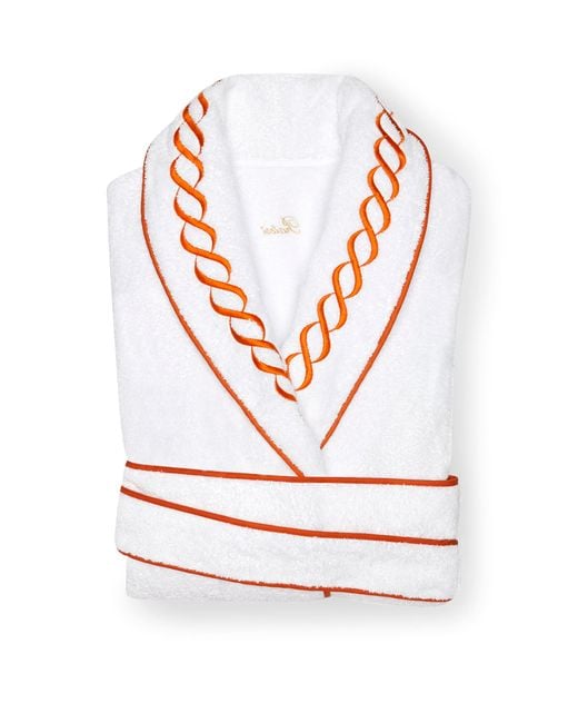 Pratesi White Cotton Treccia Bathrobe