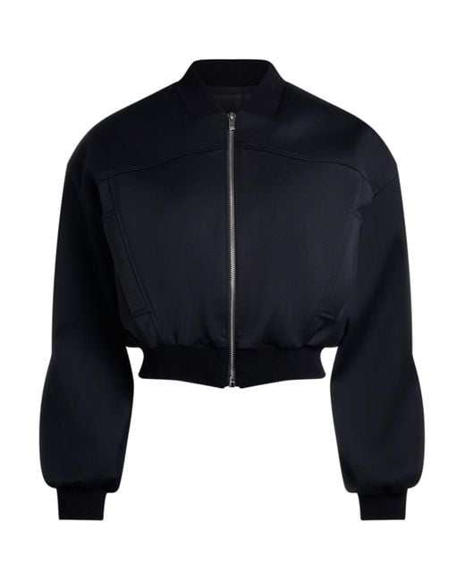 Maje Blue Cropped Bomber Jacket