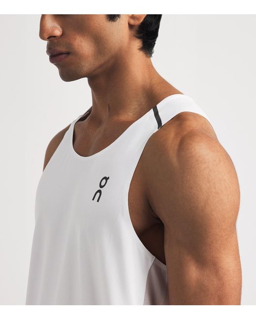 On Shoes White Performance Tank Top for men