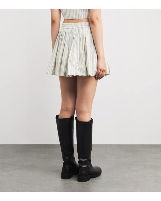 Sandro Natural Embellished Stripe Mini Skirt