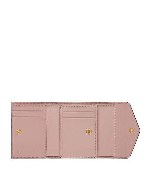 Gucci Pink Leather Gg Wallet