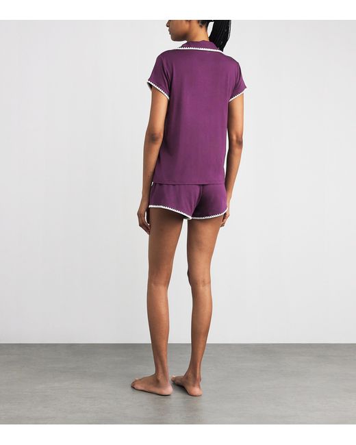Eberjey Purple Short-Sleeve Frida Pyjama Set