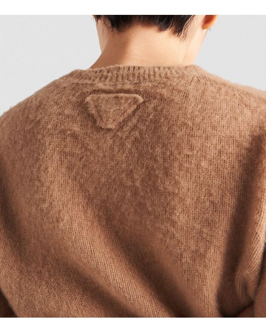 Prada Brown Cashmere Crew-neck Sweater
