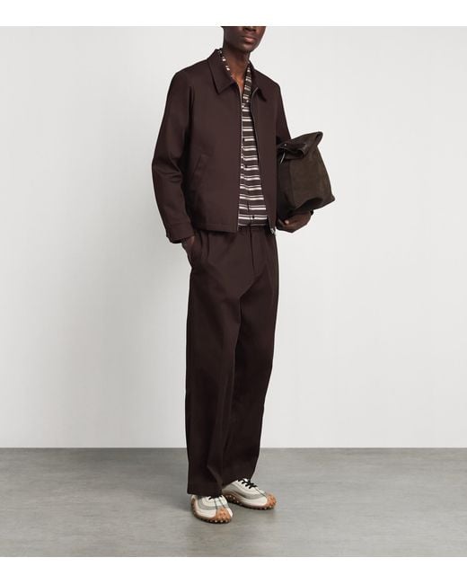 Sandro Brown Cotton Collared Jacket for men