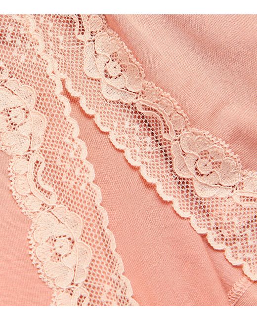 Eberjey Pink Lace-trim Flora Robe