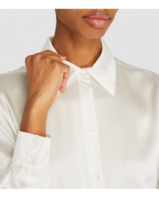 MAX&Co. White Silk-satin Shirt
