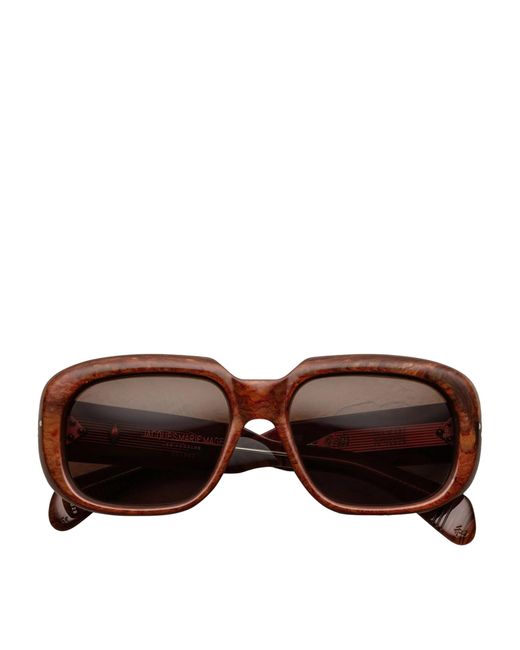 Jacques Marie Mage Brown Kobo Rectangle Sunglasses